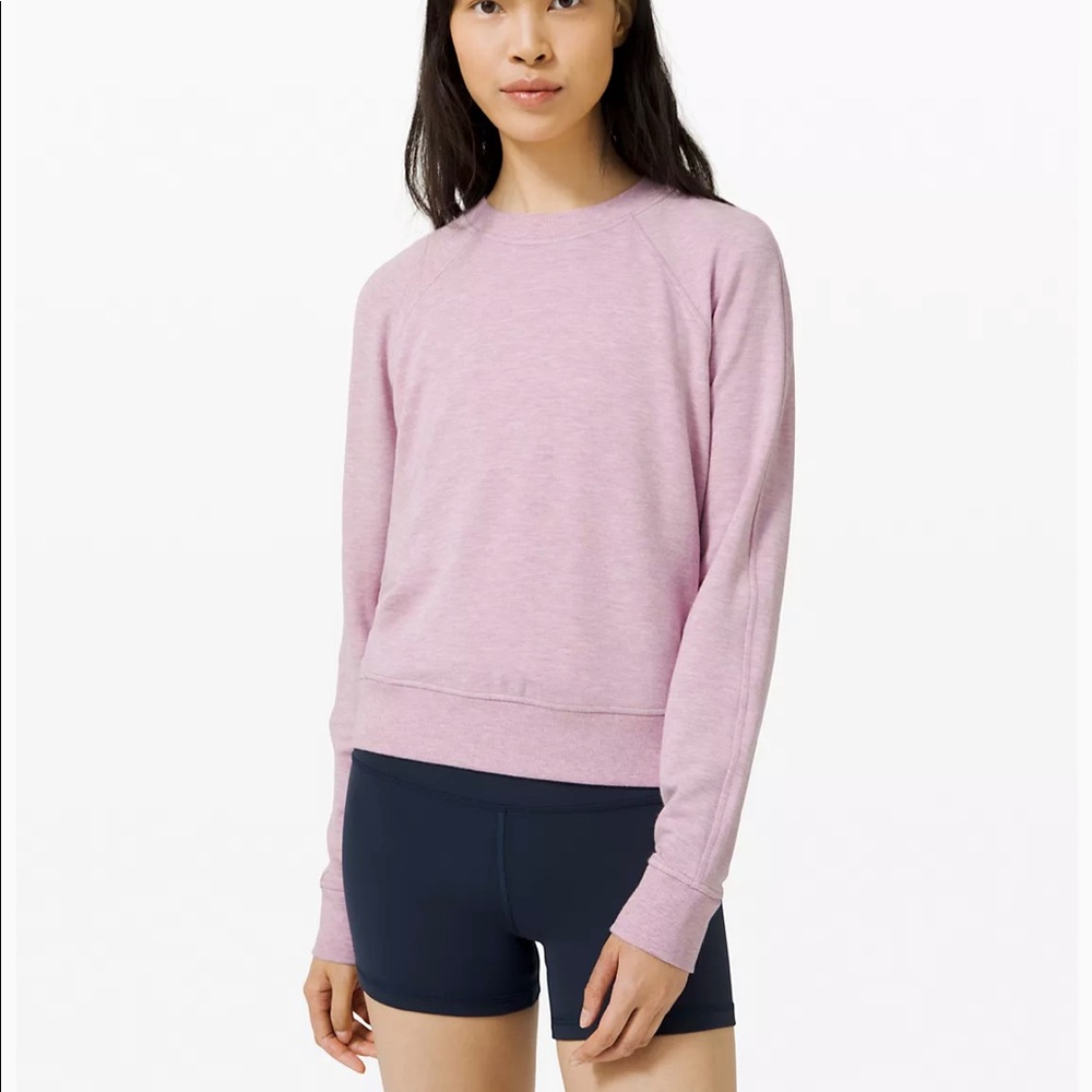 ISO Lululemon Warm Down Crew -Heathered Pink Taupe